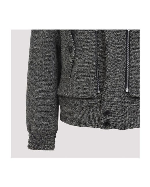 Dries Van Noten Stand Collar Jacket in Gray for Men | Lyst