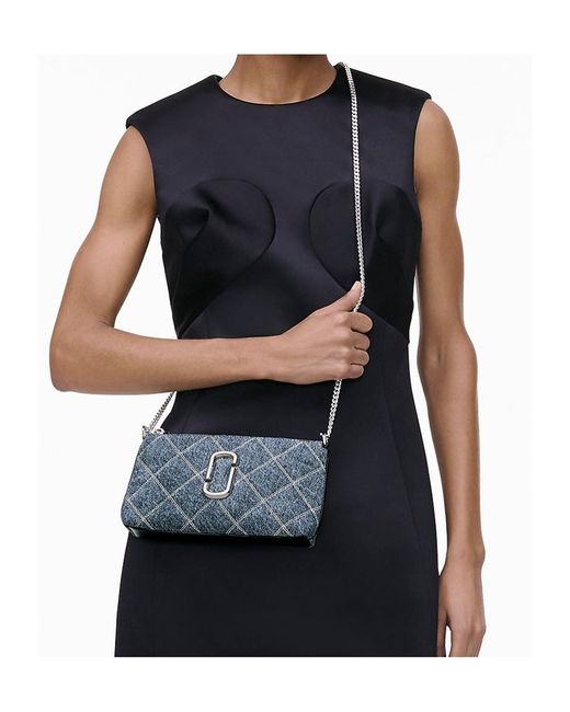 Marc Jacobs Blue The Quilted Denim Utility Cross Body Bag
