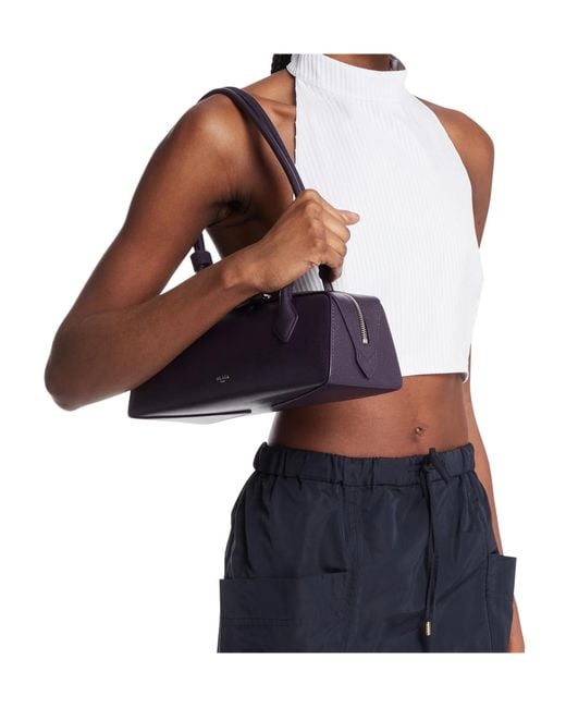 Alaïa Blue Leather Shoulder Bag "Le Teckel Medium"