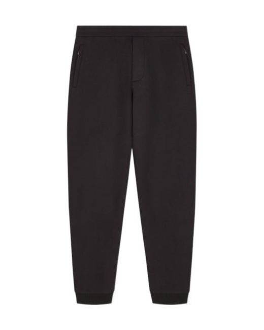 Emporio Armani Black Logo-Plaque Track Pants for men