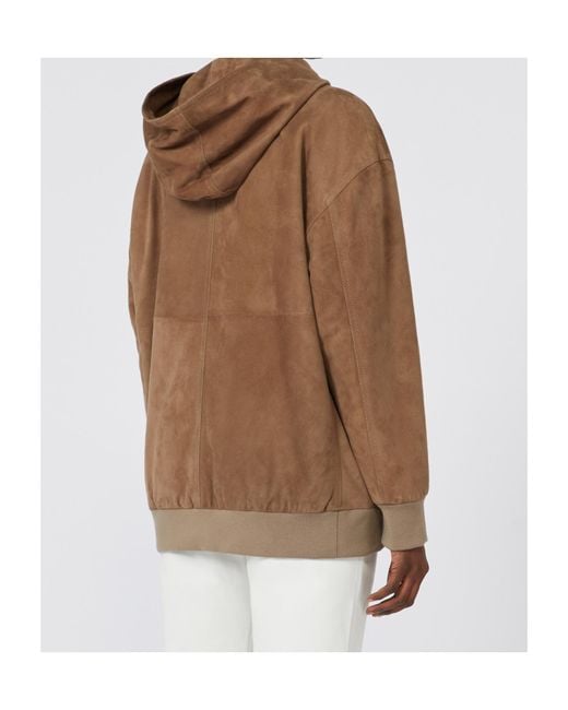 Max Mara Brown 'S Zeno Zip-Up Long-Sleeved Jacket