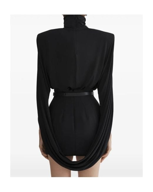 Mugler Black High-Neck Long-Sleeve Top
