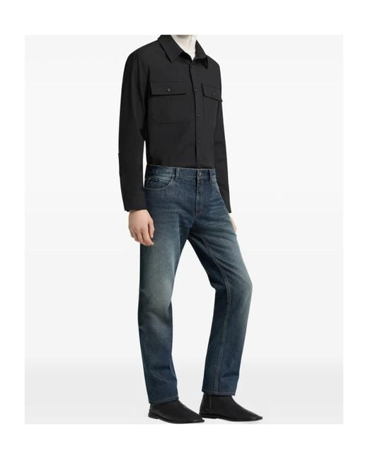 Courreges Blue Straight-Leg Jeans for men