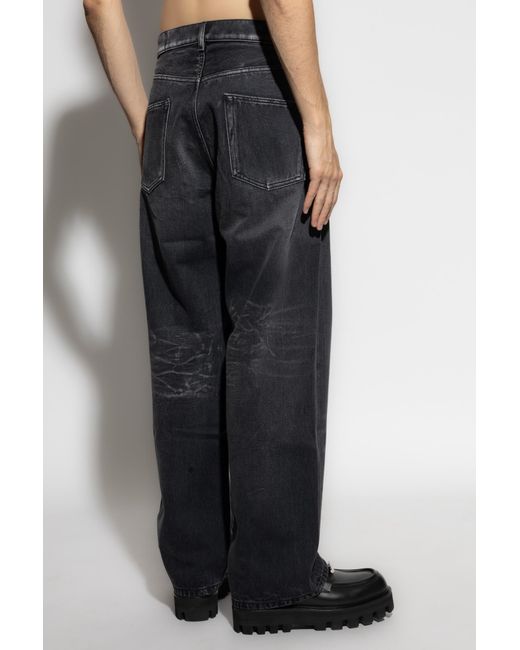 Moschino Black Faded Straight Leg Jeans for men