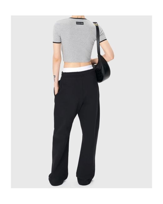 MARINE SERRE Black Crescent Moon Embroidered Track Pants for men