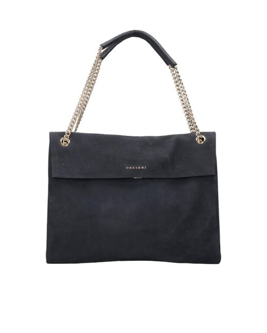 Orciani Black Dual-Handle Shoulder Bag