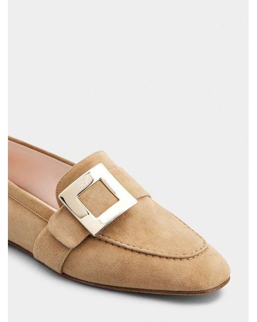 Roger Vivier Brown Logo-Engraved Flat Shoes