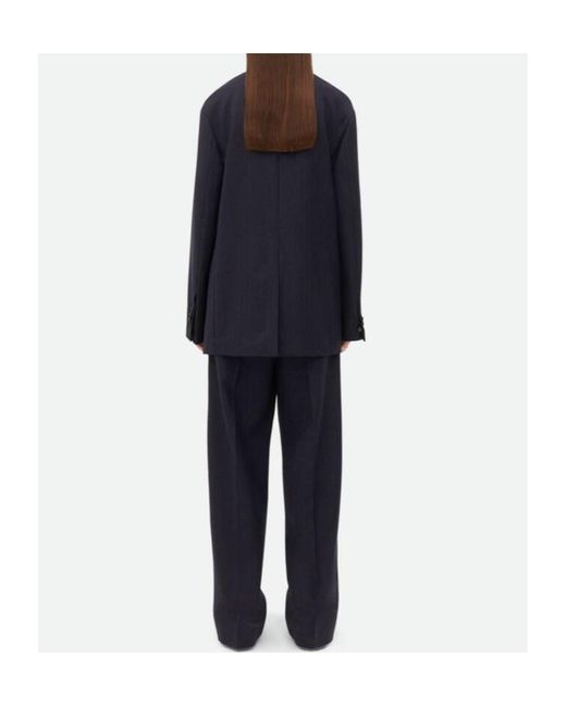 Bottega Veneta Blue Striped Belted Jacket