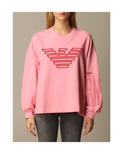 Emporio Armani Pink Logo Printed Sweater