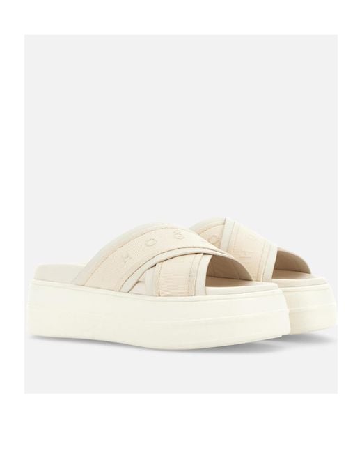 Hogan White Skyscraper Sandals