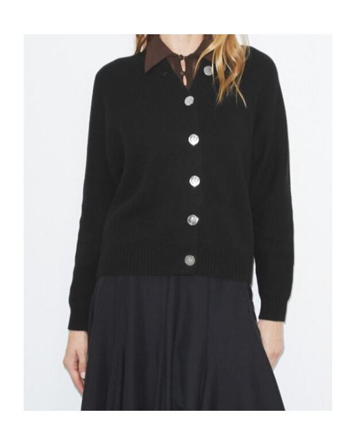 Tory Burch Black Button Merino-Wool Cardigan