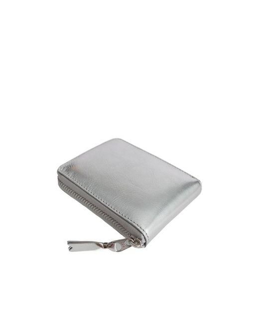 Comme des Garçons Gray Logo Leather Wallet for men