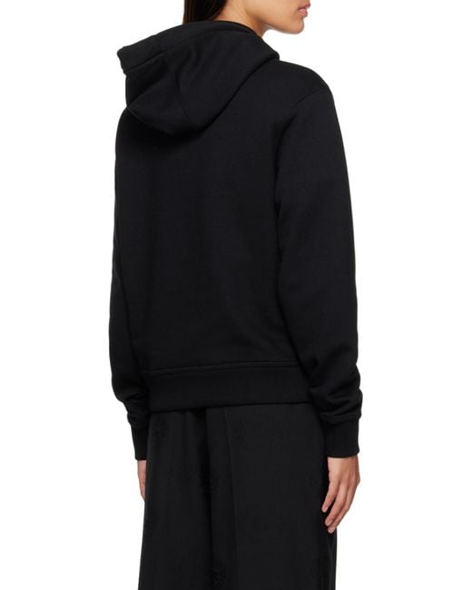 Burberry Black Logo Printed Drawstring Hoodie