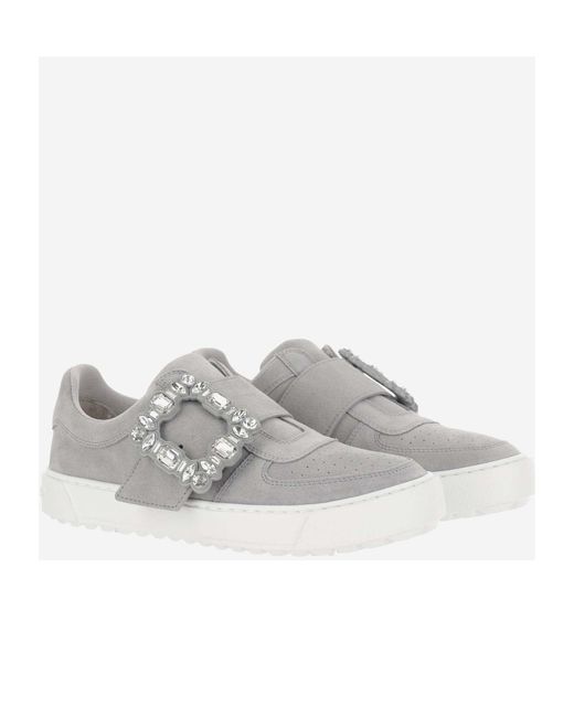 Roger Vivier Gray Round Head Low-Cut Casual Shoes