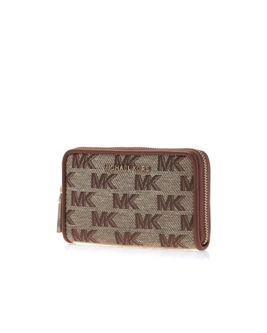 Michael Kors Brown Logo-Plaque Zip-Fastening Wallet