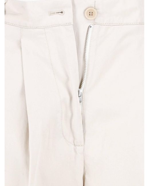 Aspesi White Pleated Straight-Leg Pants