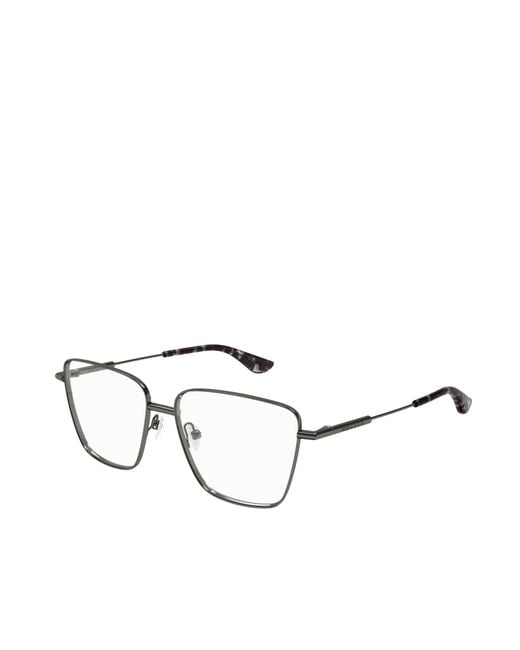 McQueen White Eyewear Square Frame Glasses