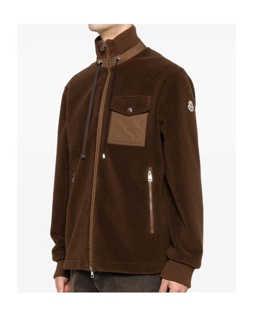 Moncler Brown High-Neck Long-Sleeved Knitwear for men