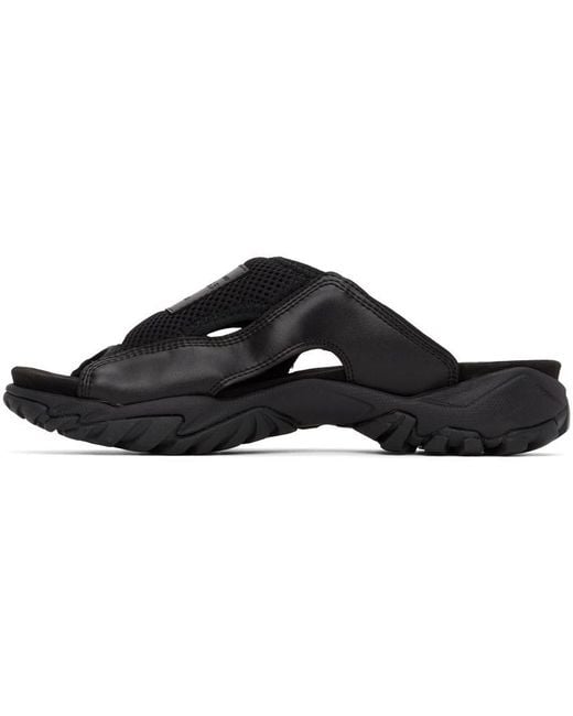 McQ Alexander McQueen Black Padded Logo-Patch Slippers for men