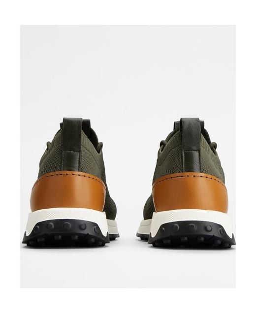 Tod's Green Mesh Running Lace-Up Sneakers for men