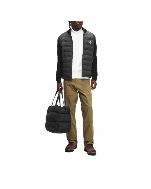 Moncler Black Hybrid Knit And Quilted Down Jacket for men