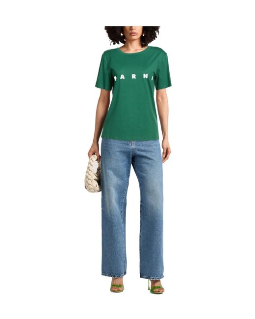 Marni Green Crew-Neck Short-Sleeve T-Shirt