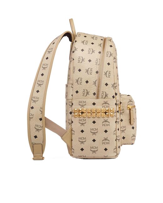MCM Natural Stark Side Stud Embellished Backpack