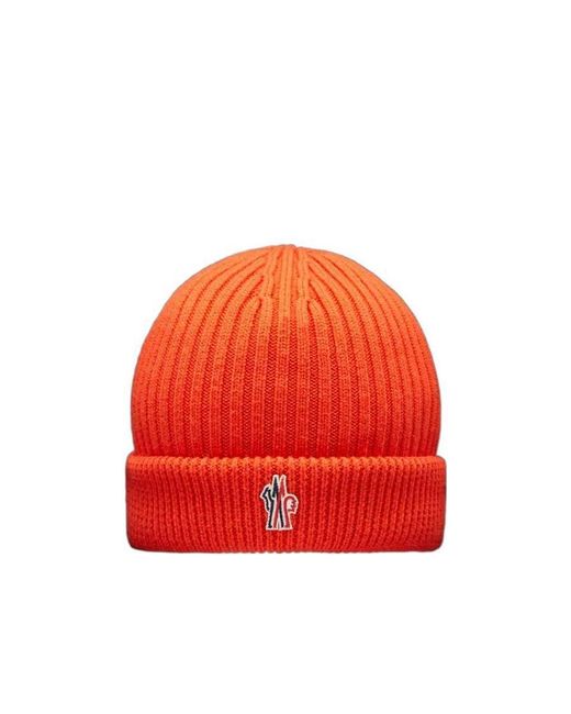Moncler Red Down-Filled Wool Beanie for men