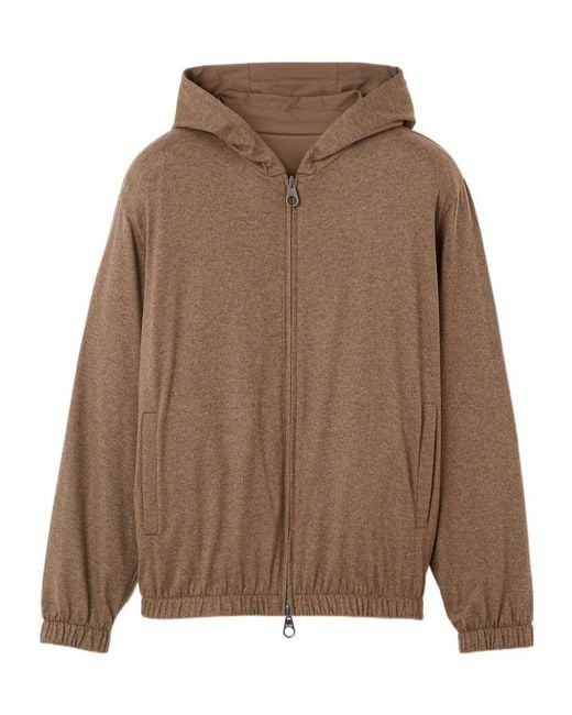 Loro Piana Brown Double-Sided Hooded Pilot Jacket for men