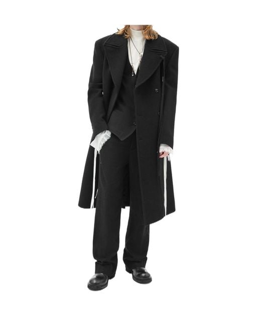 Ann Demeulemeester Black Jake Double-Breasted Coat for men