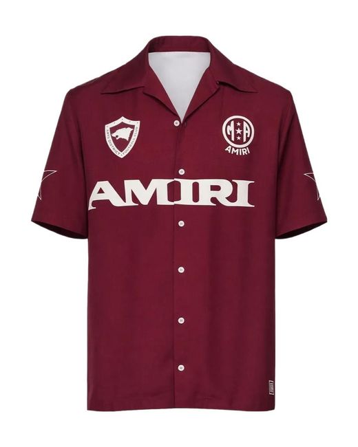 Amiri Red Sport Camp Short-Sleeve Shirt for men