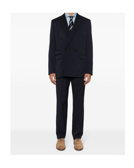 Brunello Cucinelli Blue Buttoned Long-Sleeved Shirt for men