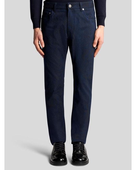 Etro Blue Jacquard Jeans for men
