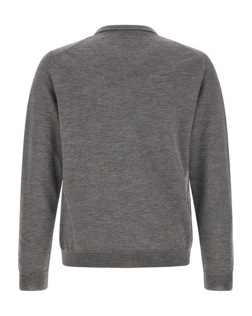 Zanone Gray Crew-Neck Sweater for men