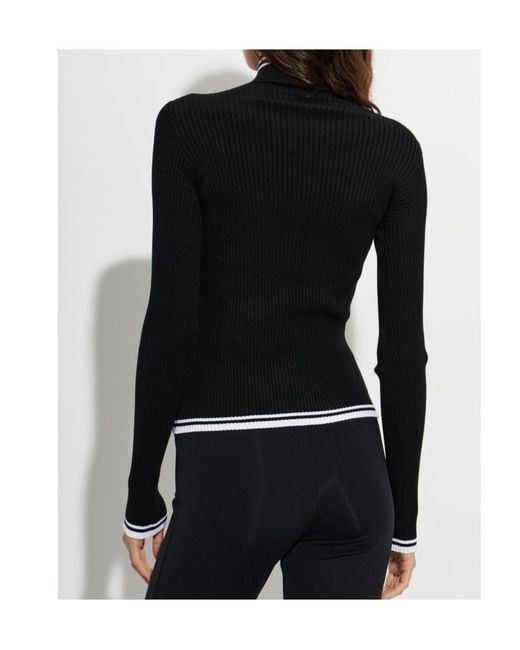 Off-White c/o Virgil Abloh Black Long-Sleeve High-Neck Knit Top