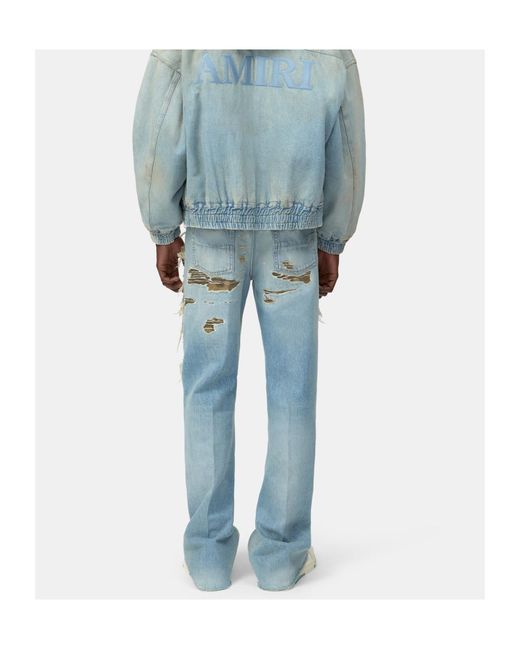 Amiri Blue Distressed Boot Cut Jeans for men