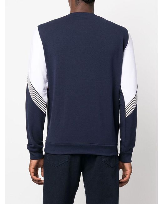 EA7 Blue Logo-Print Crew-Neck Sweatshirt for men