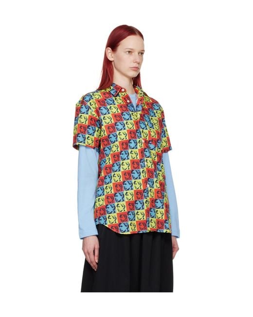 Comme des Garçons Blue Comme Des Garçons Shirt Andy Warho Printed Poplin Shirt for men