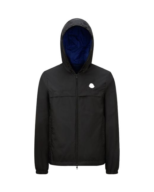 Moncler Black Rifeo Logo Patch Zip-Up Jacket for men