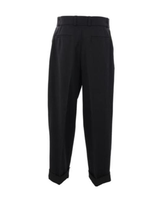 Jil Sander Black Straight-Leg Pleat-Detailed Belted Trousers for men