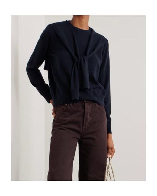 arch4 Blue Eldergrove Tie-Detailed Organic Cashmere Sweater