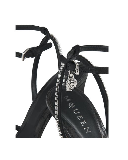 McQueen White Crystal Bow Sandal