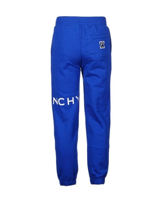 Givenchy Blue Logo Printed Elastic-Waist Jogging Pants for men