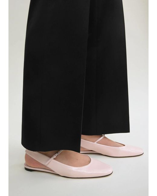 Totême White Buckle Strap Ballet Flats