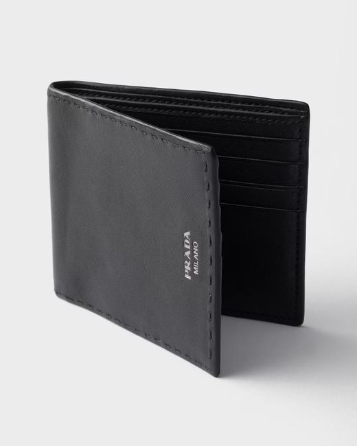 Prada Black Antiqued Leather Wallet