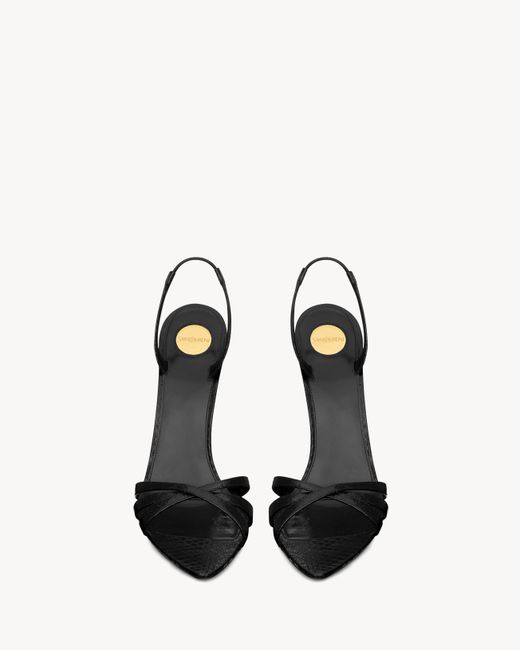 Saint Laurent Metallic Kate Slingback Heeled Sandals