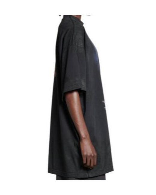 Balenciaga Black Paris Moon Vintage Oversized T-Shirt for men