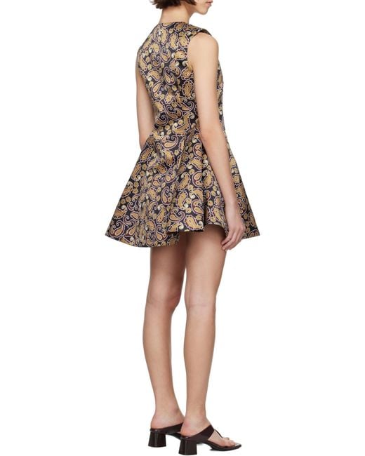 J.W. Anderson Brown Jw Anderson Paisley' Print Circle-Skirt Dress