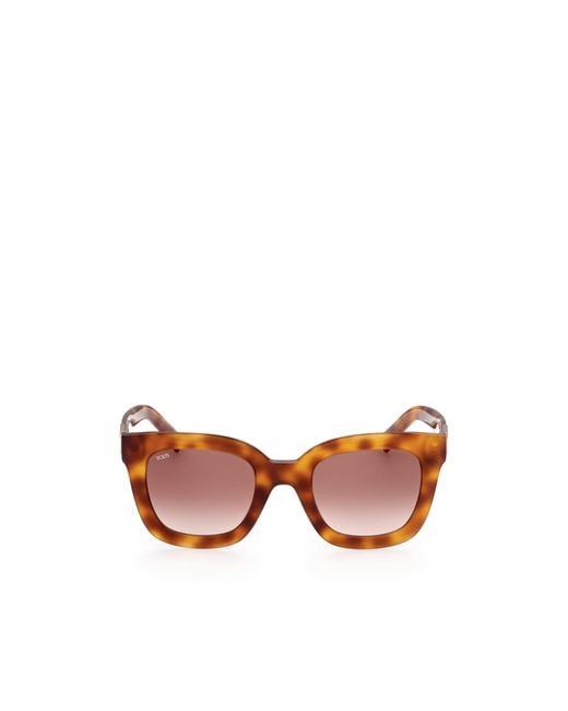 Tod's Pink Geometric Frame Sunglasses