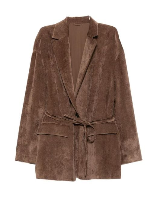 Brunello Cucinelli Brown Belted Corduroy Blazer